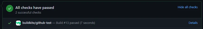 BuildKite check status on GitHub